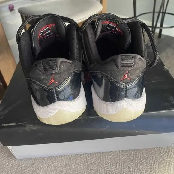 Air Jordan 11 Low Black White Mens Sneakers Retro Patent Leather Size 7 - Picture 3 of 5